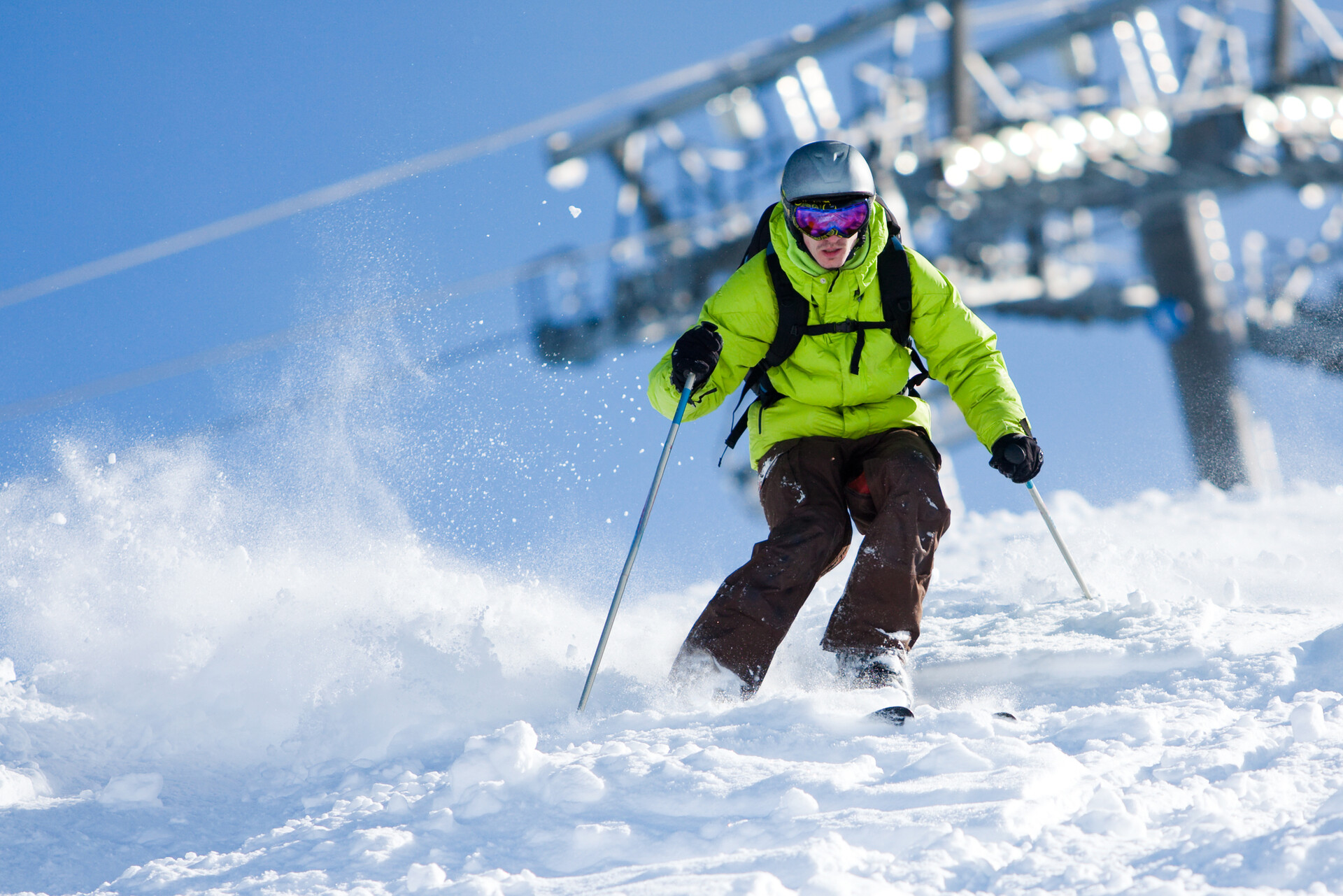 Skieurs et montagnes, ski' Autocollant